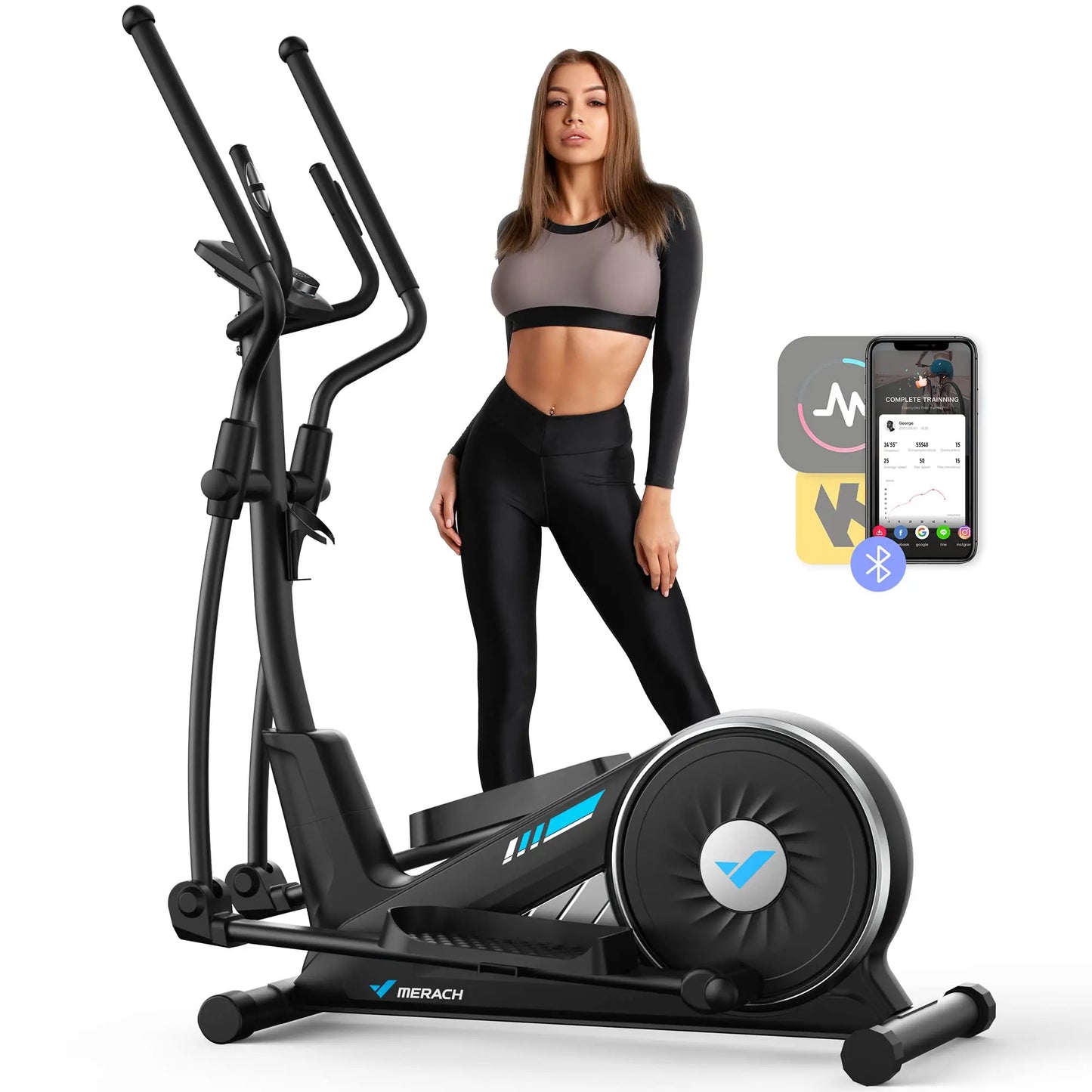 MERACH Elliptical Machine With Magnetic Drive And App