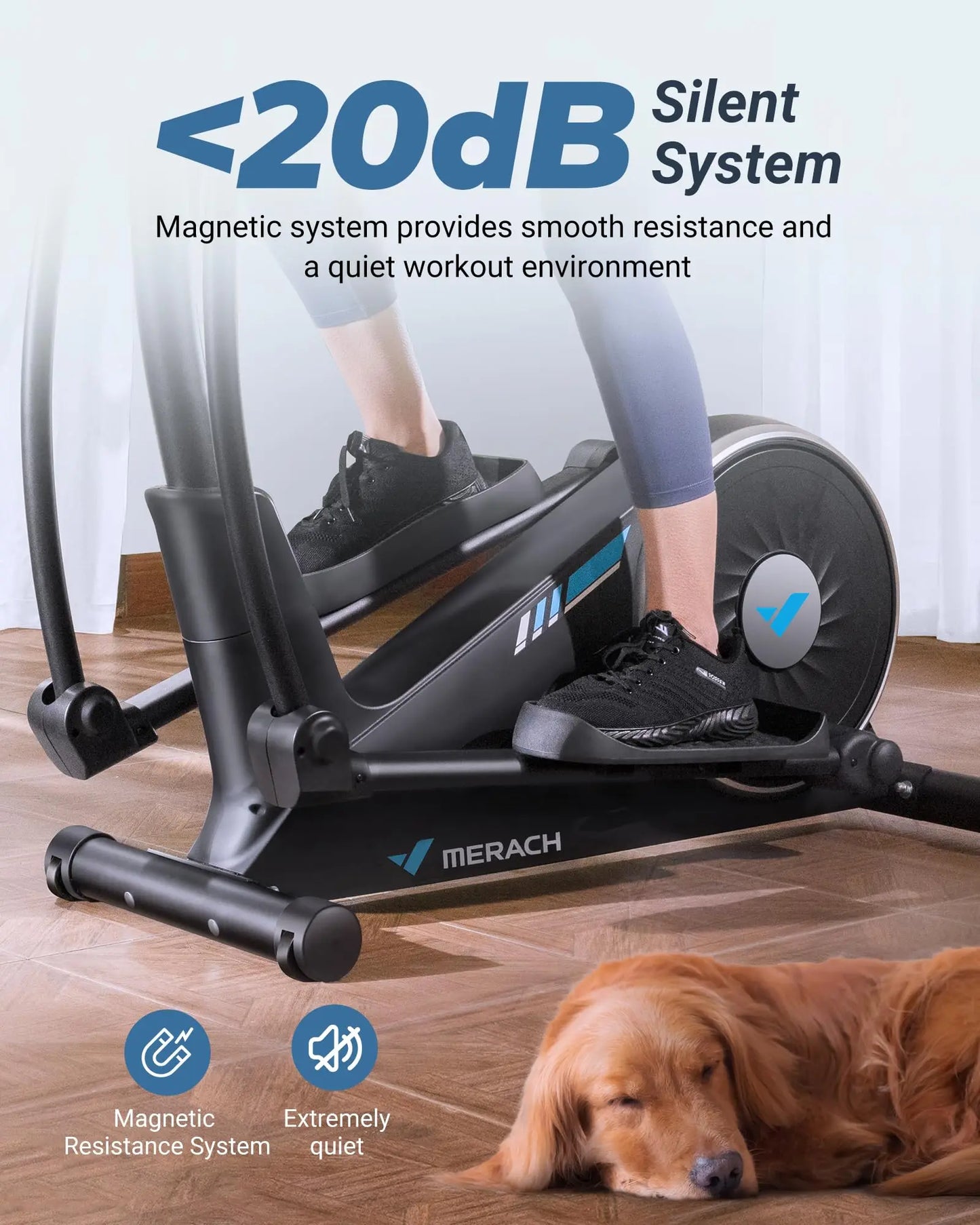 MERACH Elliptical Machine With Magnetic Drive And App