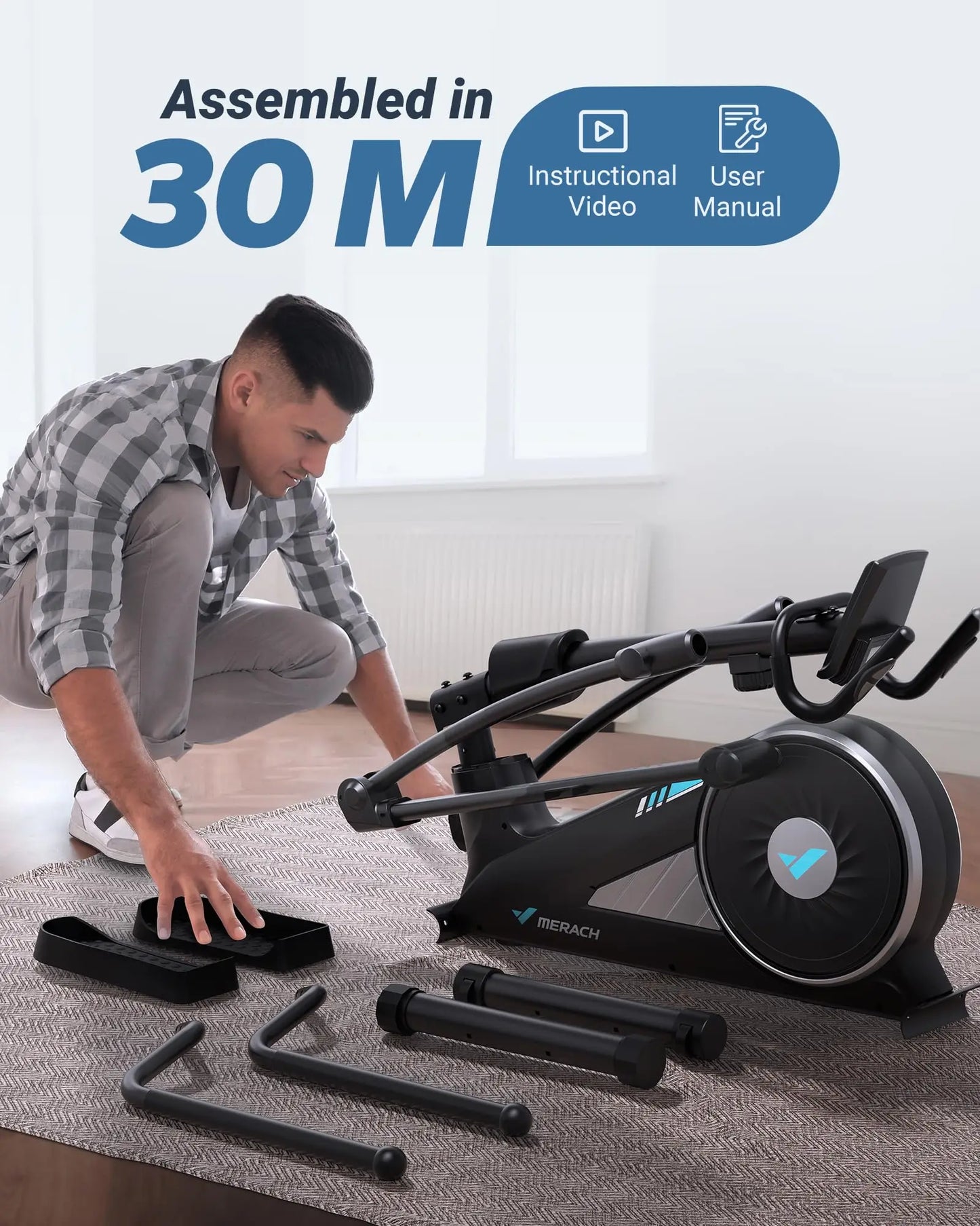 MERACH Elliptical Machine With Magnetic Drive And App