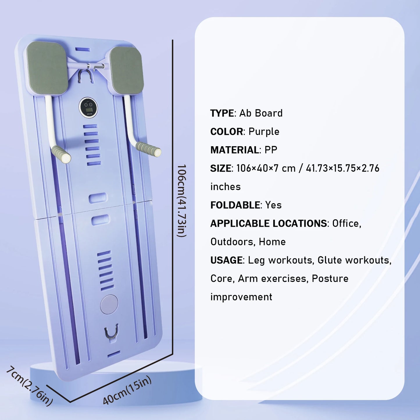 Adjustable Pilates Board Home Workout Ab And Push Ups
