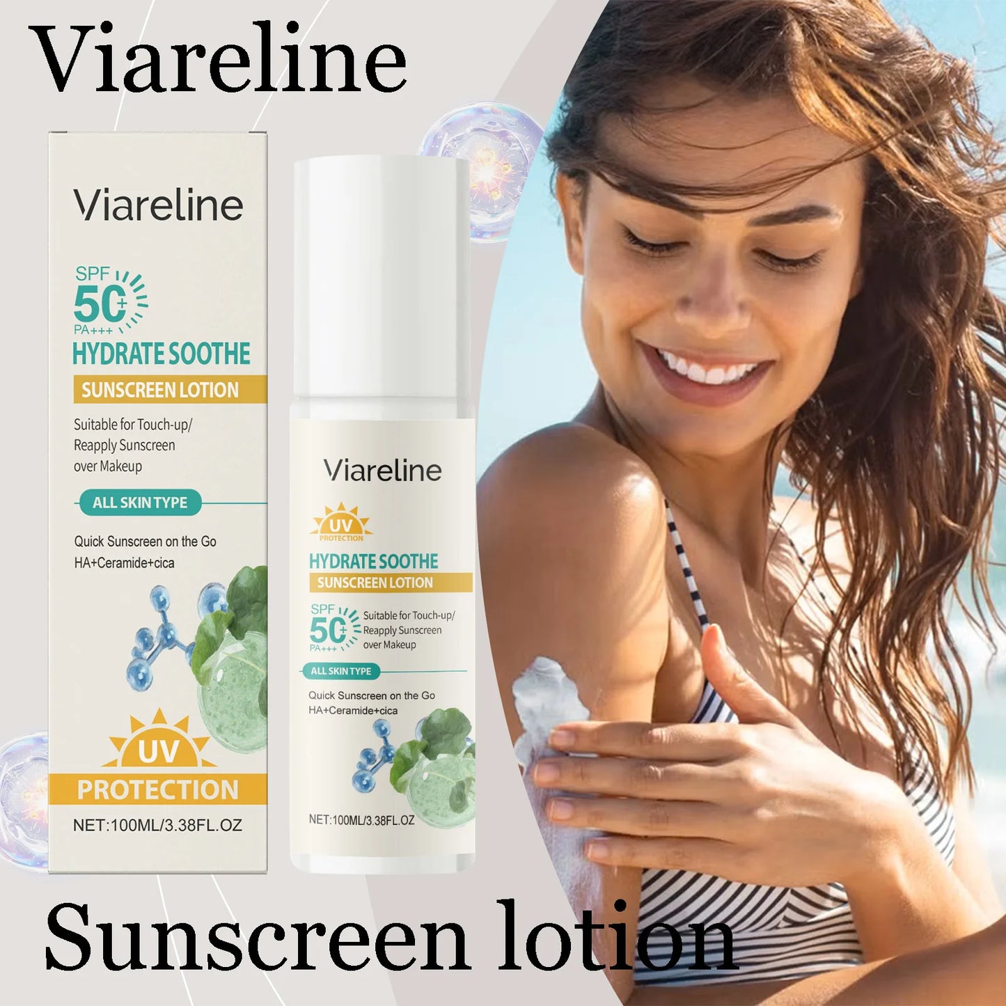 Viareline Hydrating Sunscreen Lotion Non Sticky Protective