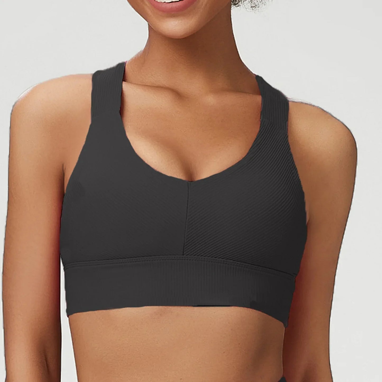 COZOKCN High Impact Yoga Bra For Women Ribbed Quick Dry
