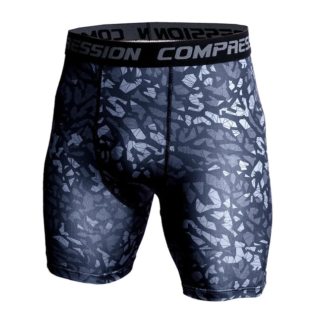 Men Camouflage 3D Print Compression Shorts For Gym Training