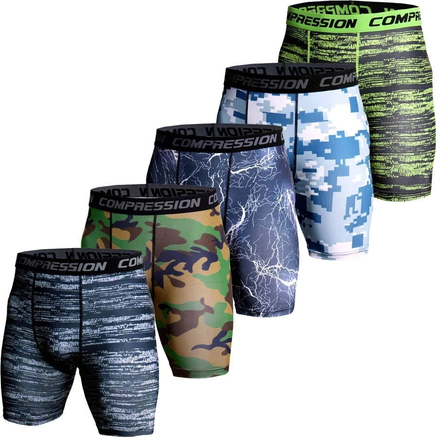 Men Camouflage 3D Print Compression Shorts For Gym Training