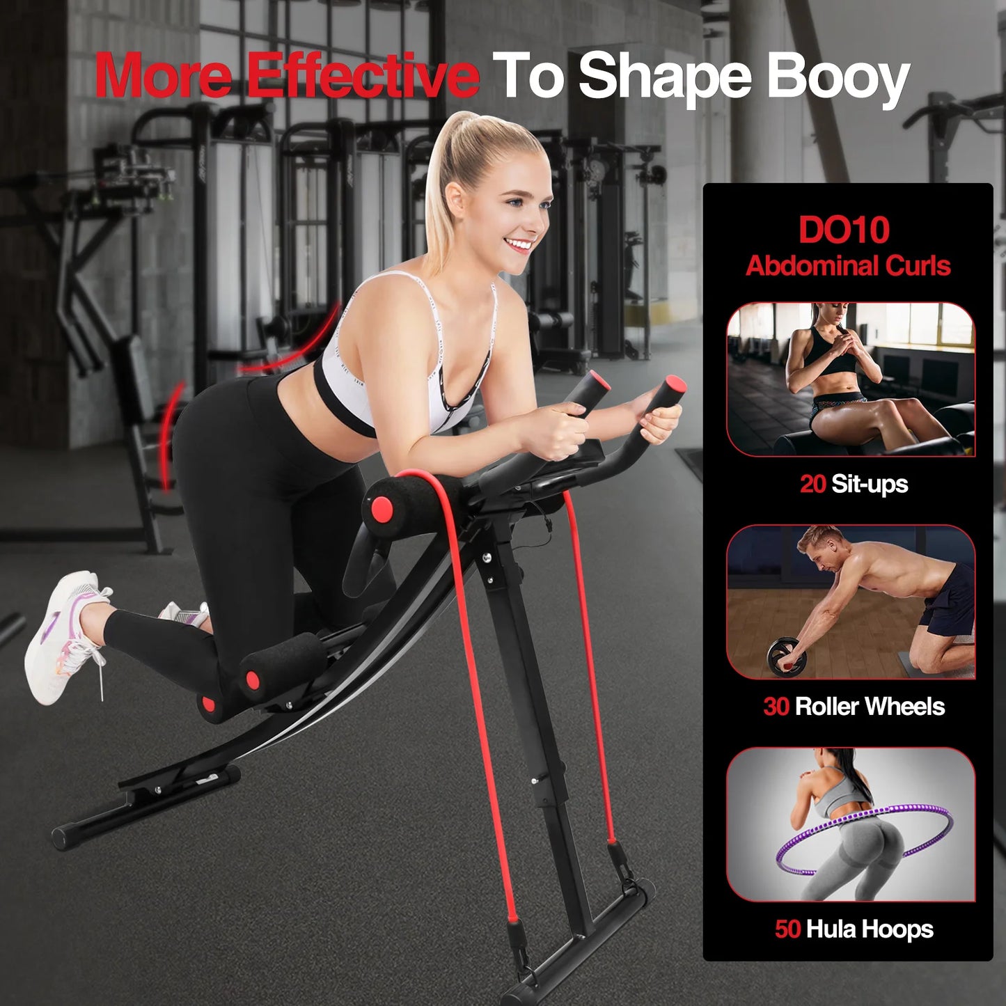 GIKPAL Foldable Ab Machine For Home Gym Abdominal Trainer