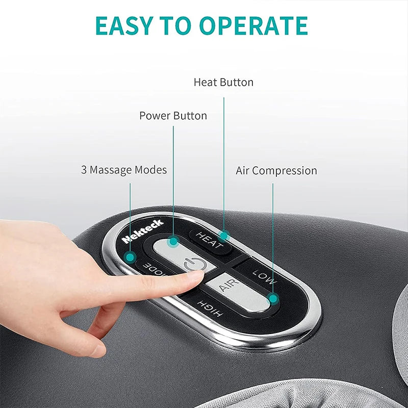 Nekteck Foot Massager With Heat Therapy Air Compression