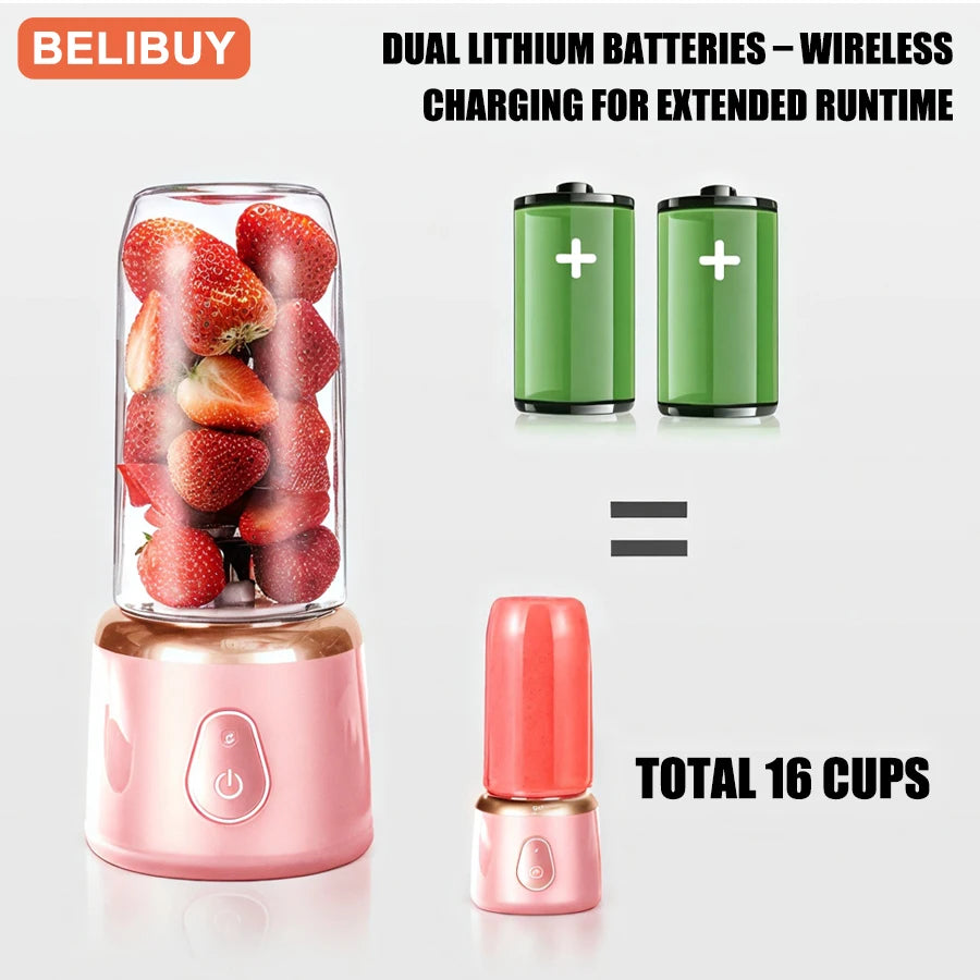 Portable USB Juicer Blender 6 Blade Mini Ice Mixer Pro