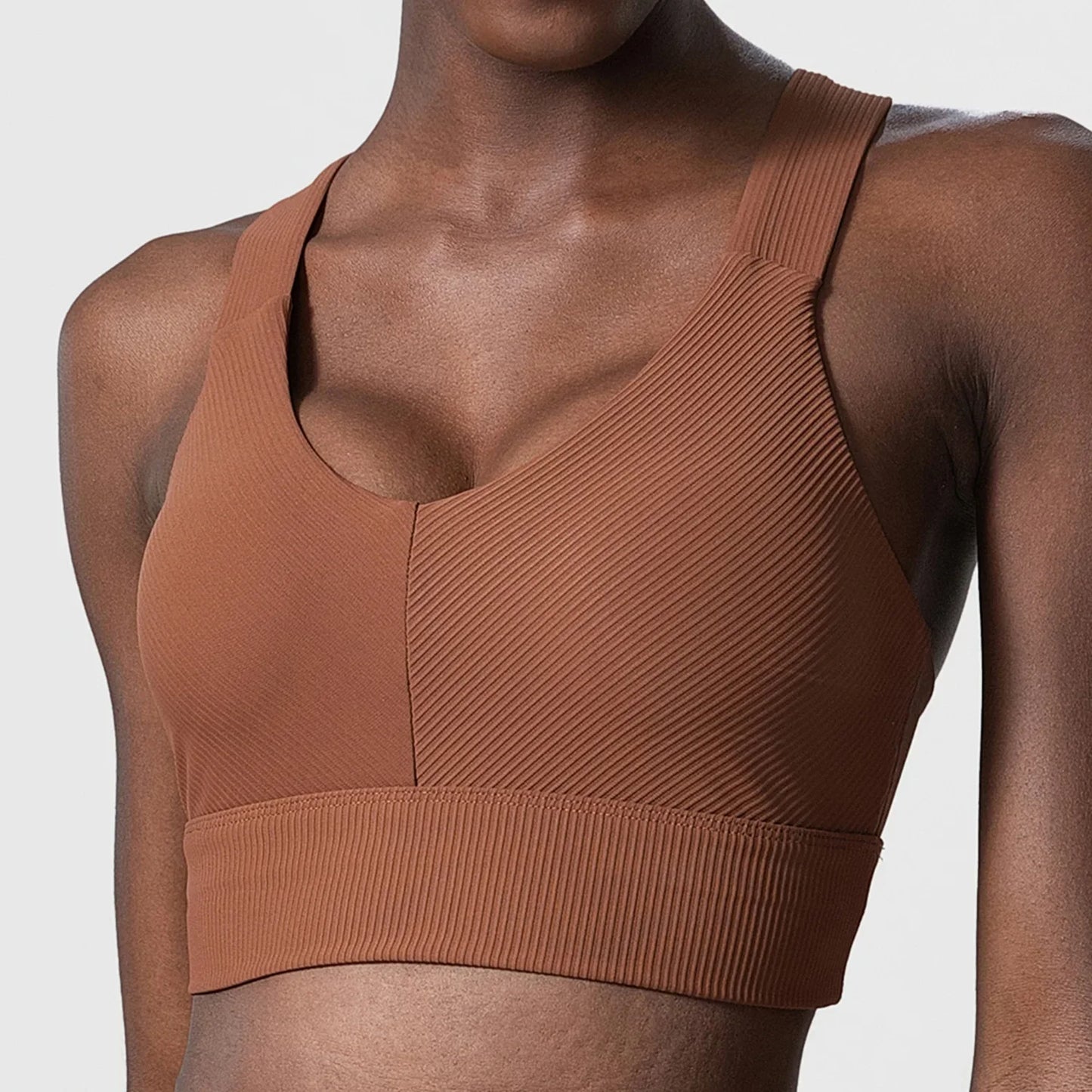 COZOKCN High Impact Yoga Bra For Women Ribbed Quick Dry