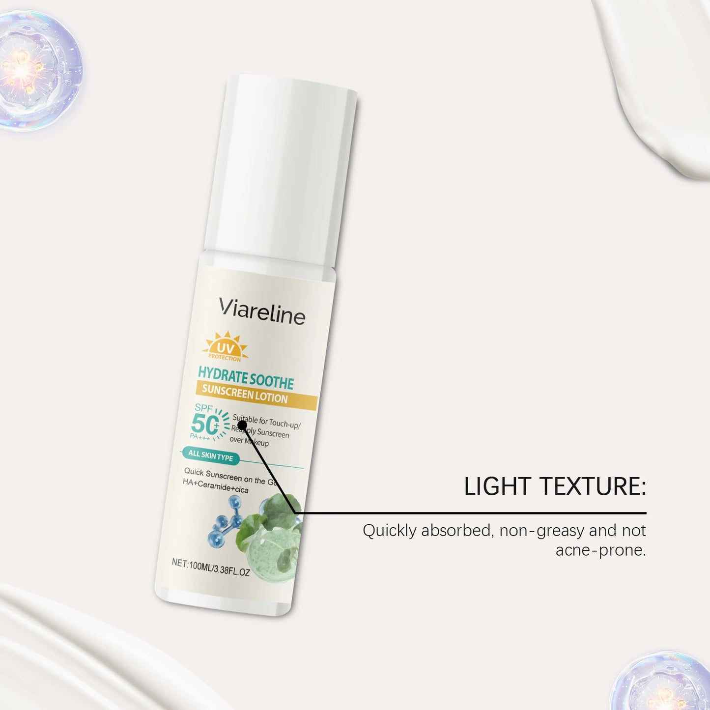 Viareline Hydrating Sunscreen Lotion Non Sticky Protective