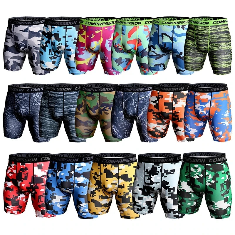 Men Camouflage 3D Print Compression Shorts For Gym Training