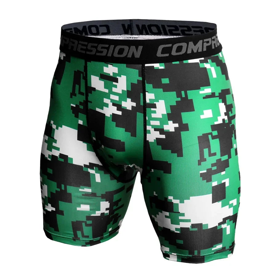 Men Camouflage 3D Print Compression Shorts For Gym Training