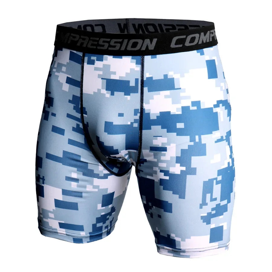 Men Camouflage 3D Print Compression Shorts For Gym Training
