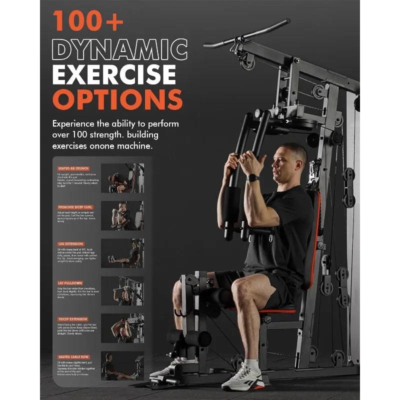 Mikolo Home Gym Station With 150Lbs Weight Stack Pro