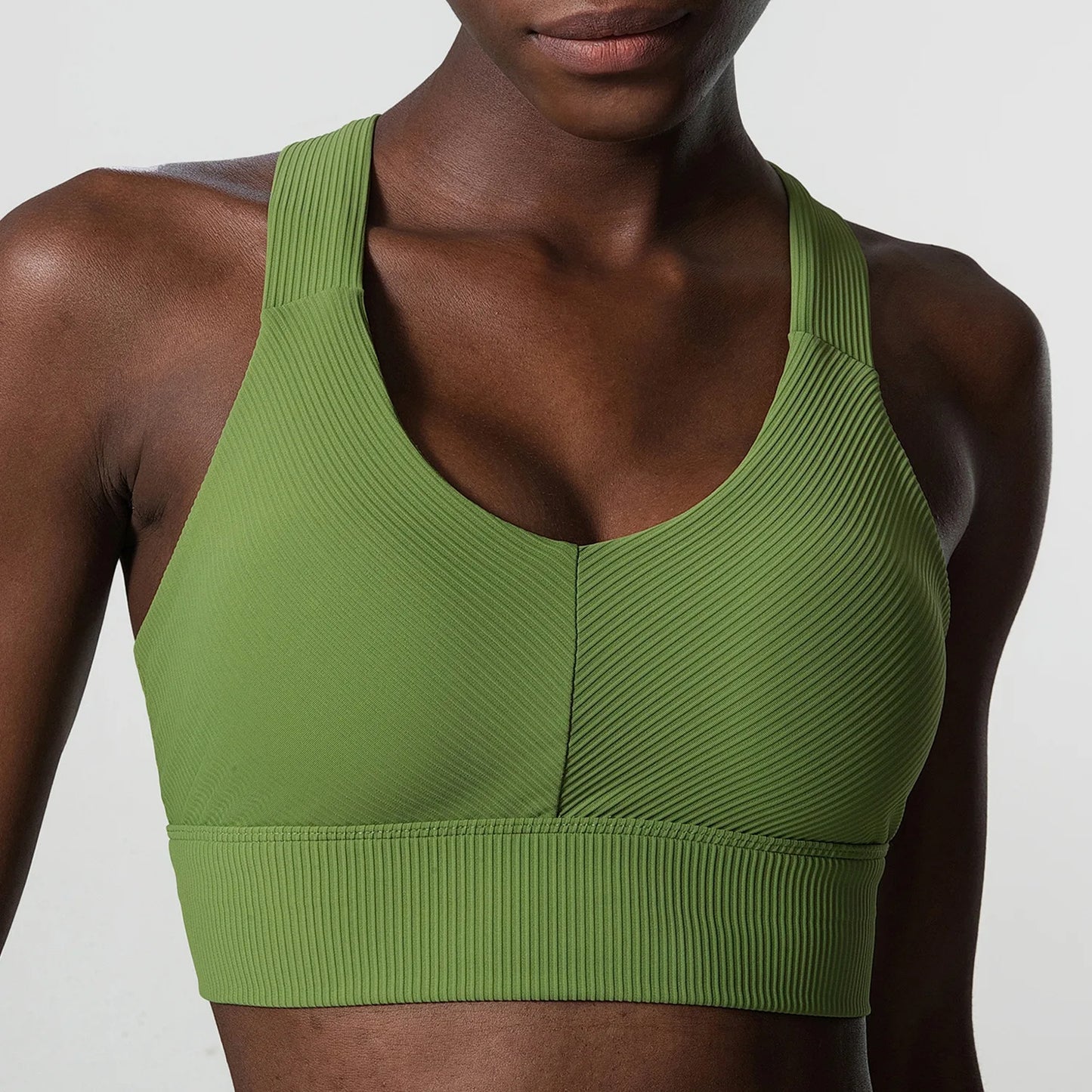 COZOKCN High Impact Yoga Bra For Women Ribbed Quick Dry
