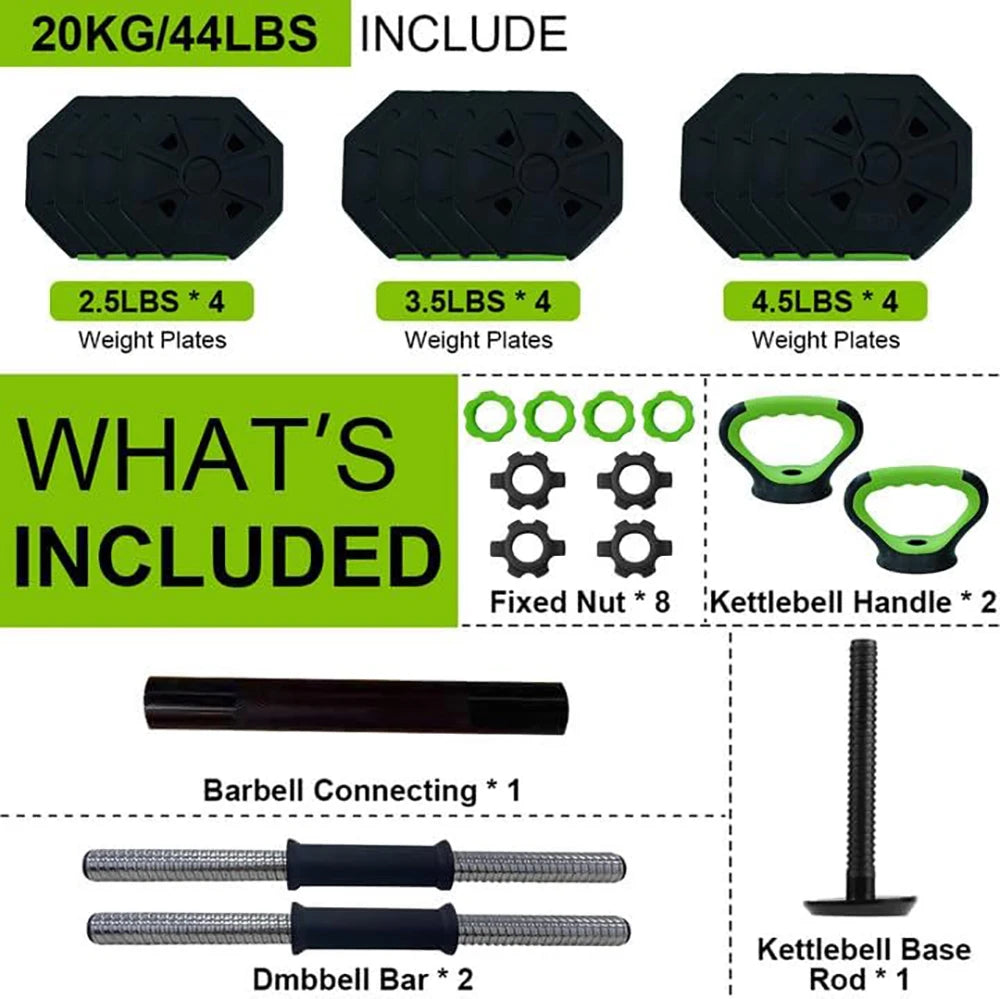 HiMISS 4 In 1 Adjustable Dumbbell Set For Home Gym