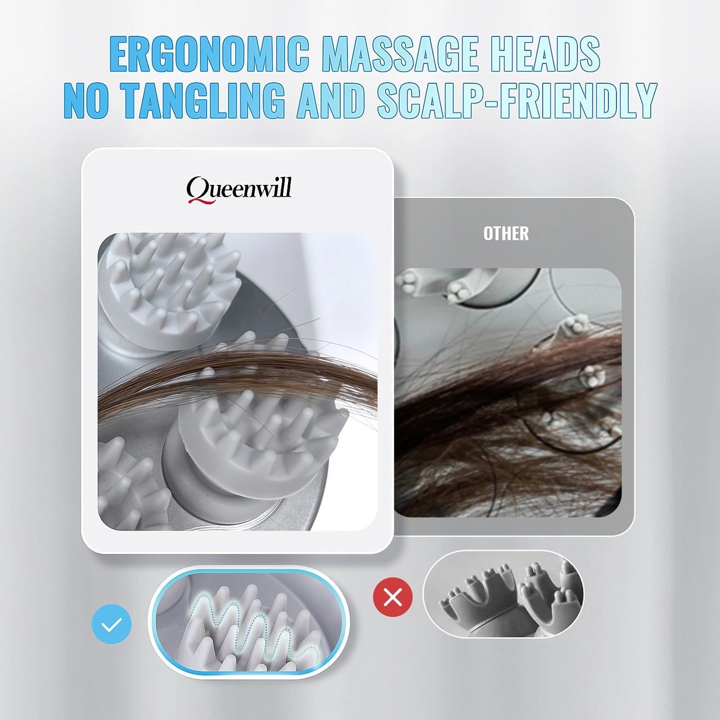 Electric Scalp Massager with Kneading Nodes for Hair Growth