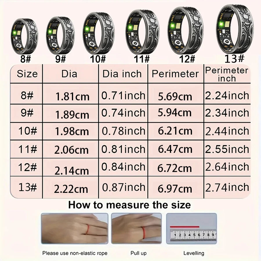 Smart Ring Fitness Tracker With Sleep Monitor And Pedometer
