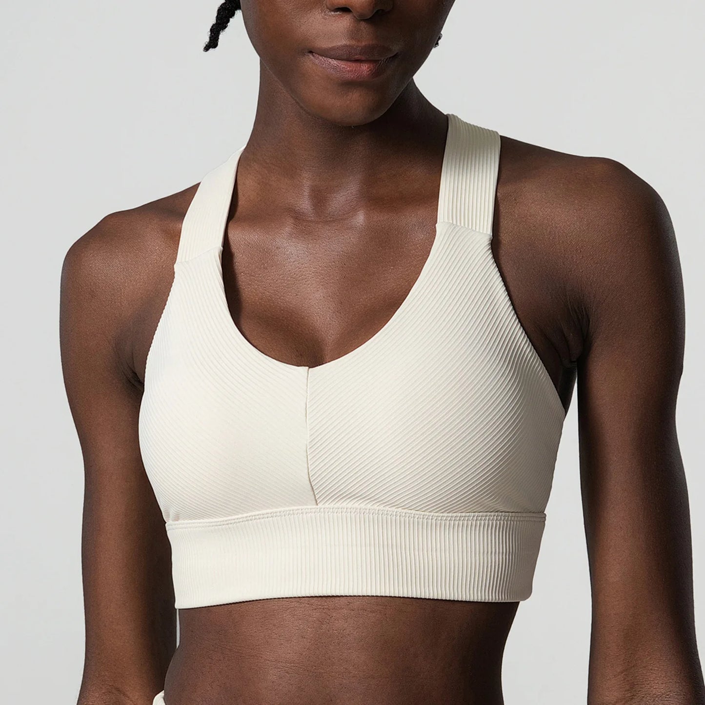 COZOKCN High Impact Yoga Bra For Women Ribbed Quick Dry