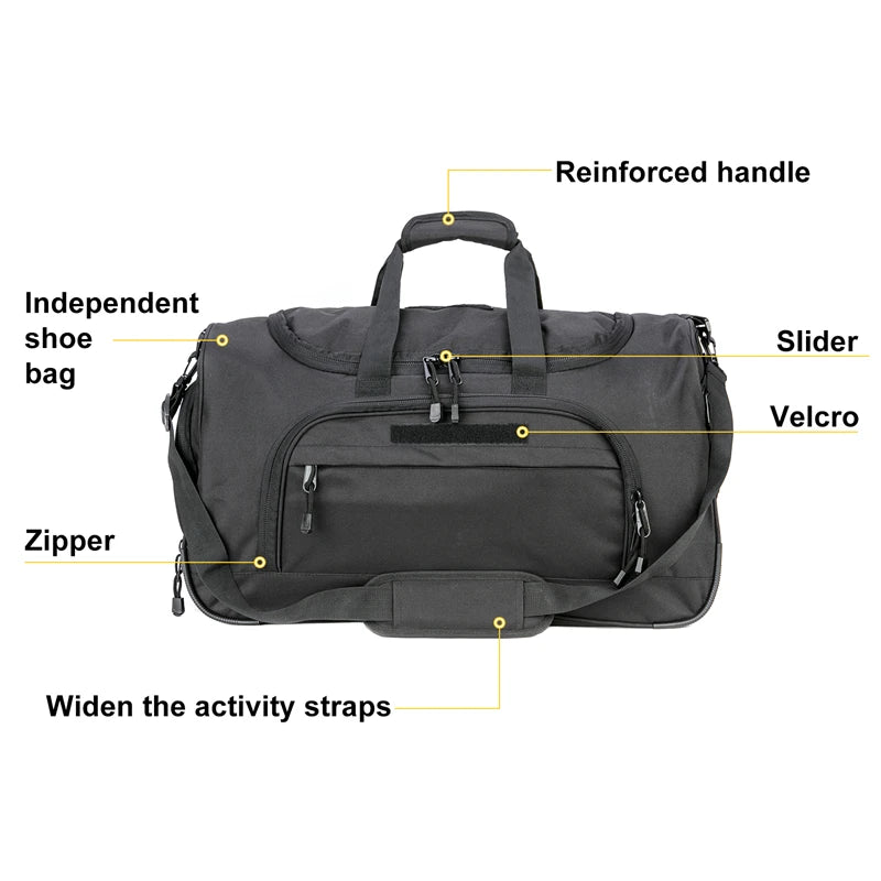 LQARMYCN Waterproof Gym Bag Military Duffle for Travel