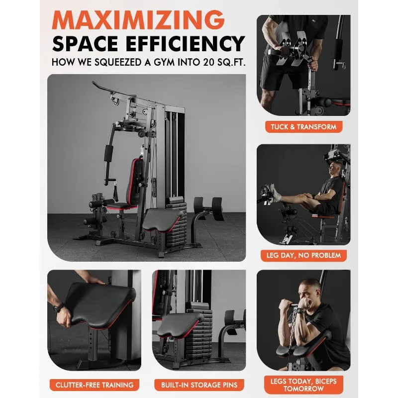 Mikolo Home Gym Station With 150Lbs Weight Stack Pro