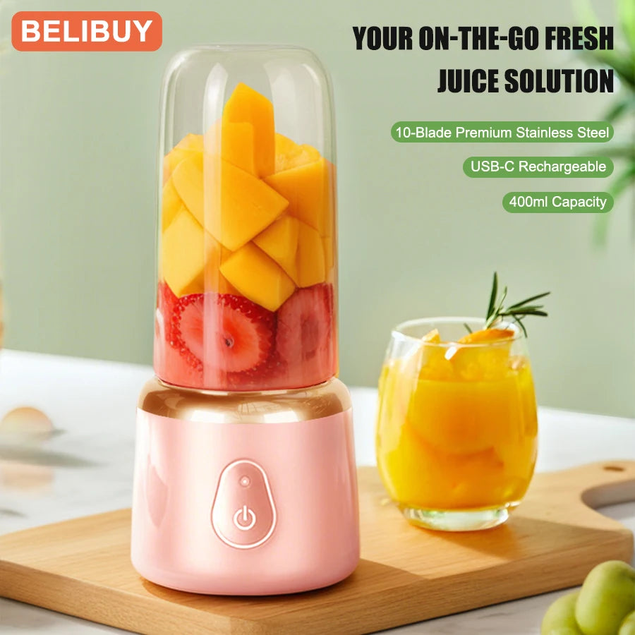 Portable USB Juicer Blender 6 Blade Mini Ice Mixer Pro