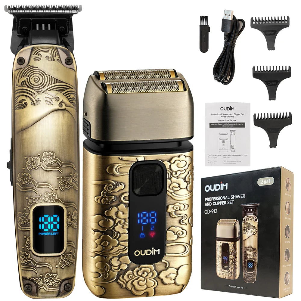 Oudim Men Foil Shaver And Beard Trimmer Grooming Kit