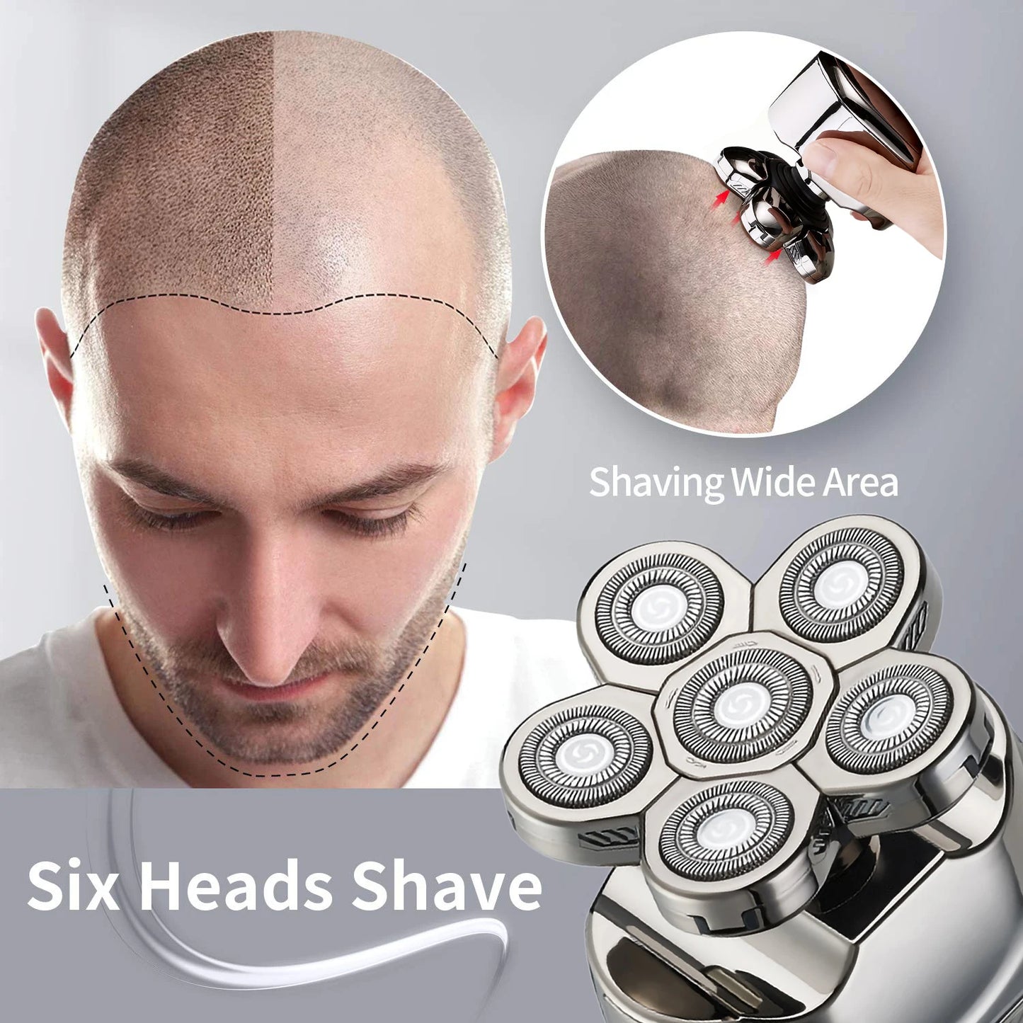 Solimpia 6 In 1 Electric Shaver For Men Waterproof