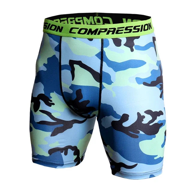 Men Camouflage 3D Print Compression Shorts For Gym Training