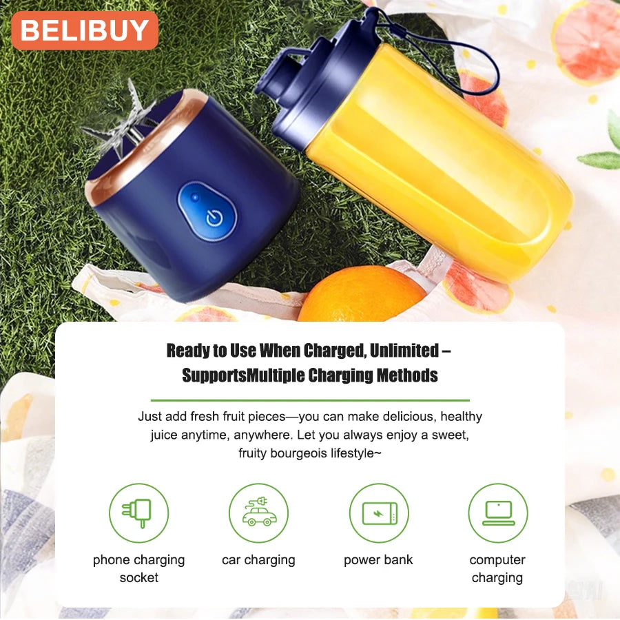 Portable USB Juicer Blender 6 Blade Mini Ice Mixer Pro