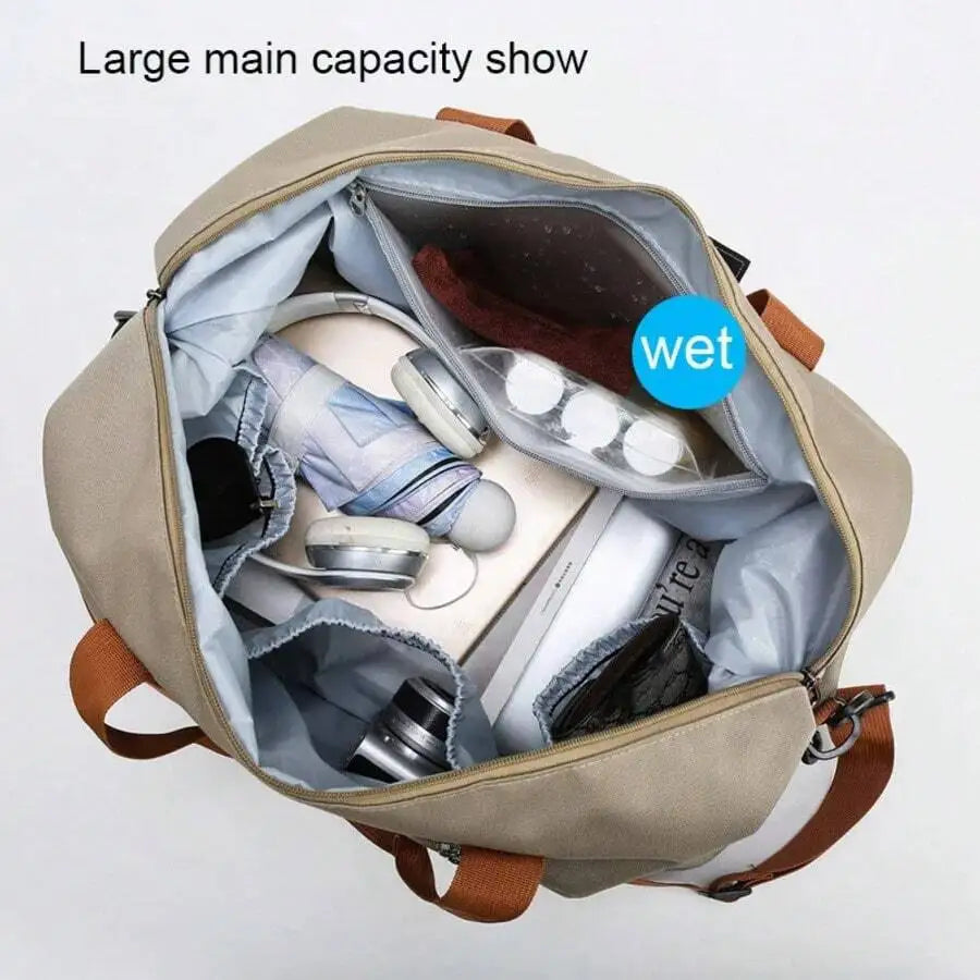 AEDGCN Travel Gym Bag Carry On Weekender Duffle With Strap