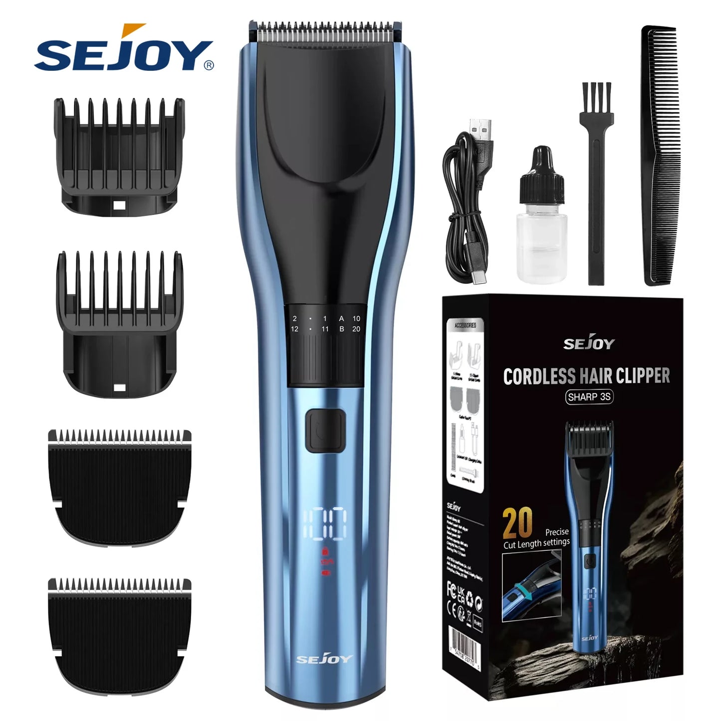 Sejoy Cordless Professional Hair Clippers Shaving Kit