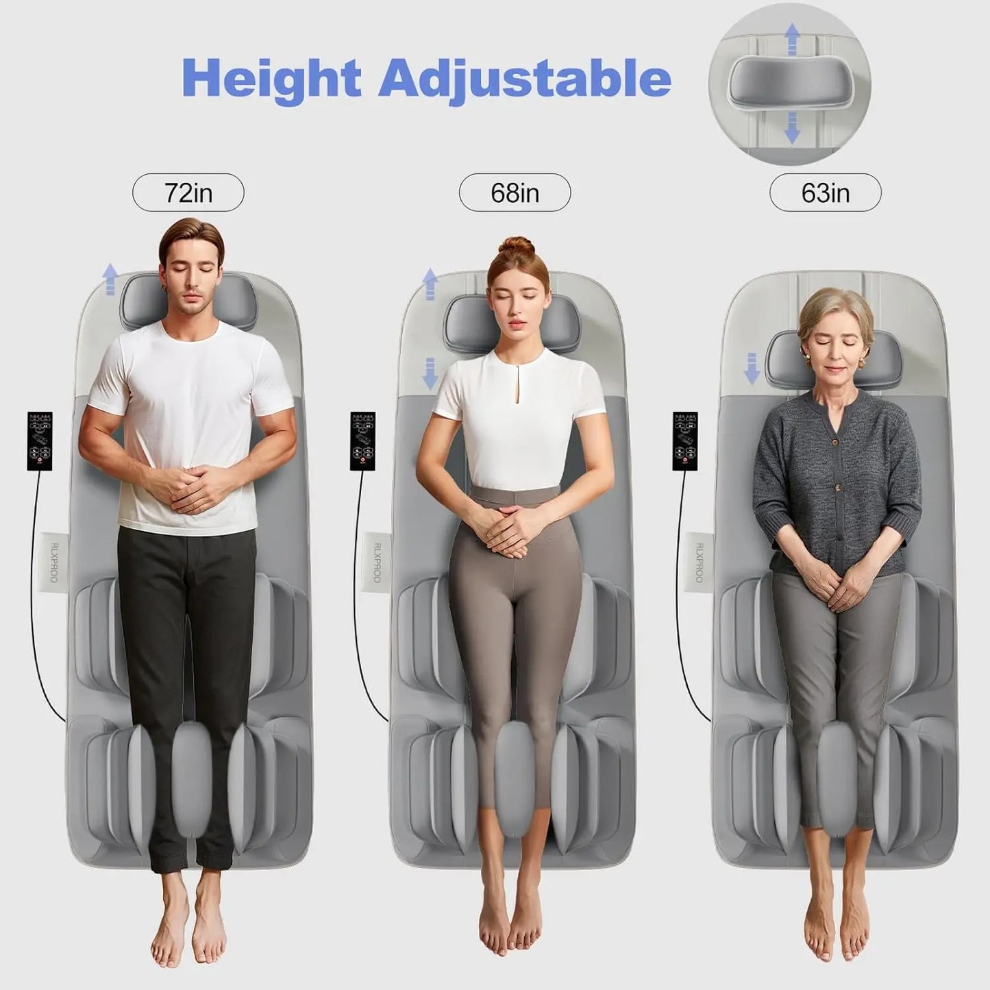HOMEMASSA Full Body Massage Mat With Heat And Stretching