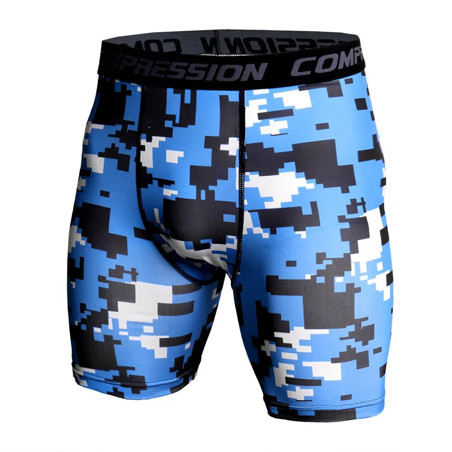 Men Camouflage 3D Print Compression Shorts For Gym Training