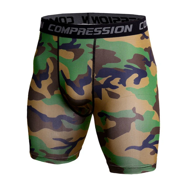 Men Camouflage 3D Print Compression Shorts For Gym Training