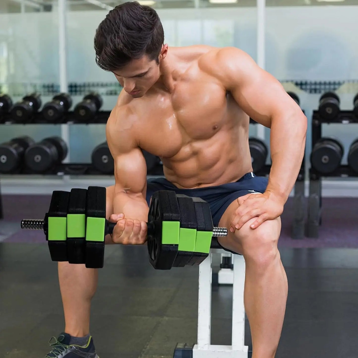 HiMISS 4 In 1 Adjustable Dumbbell Set For Home Gym