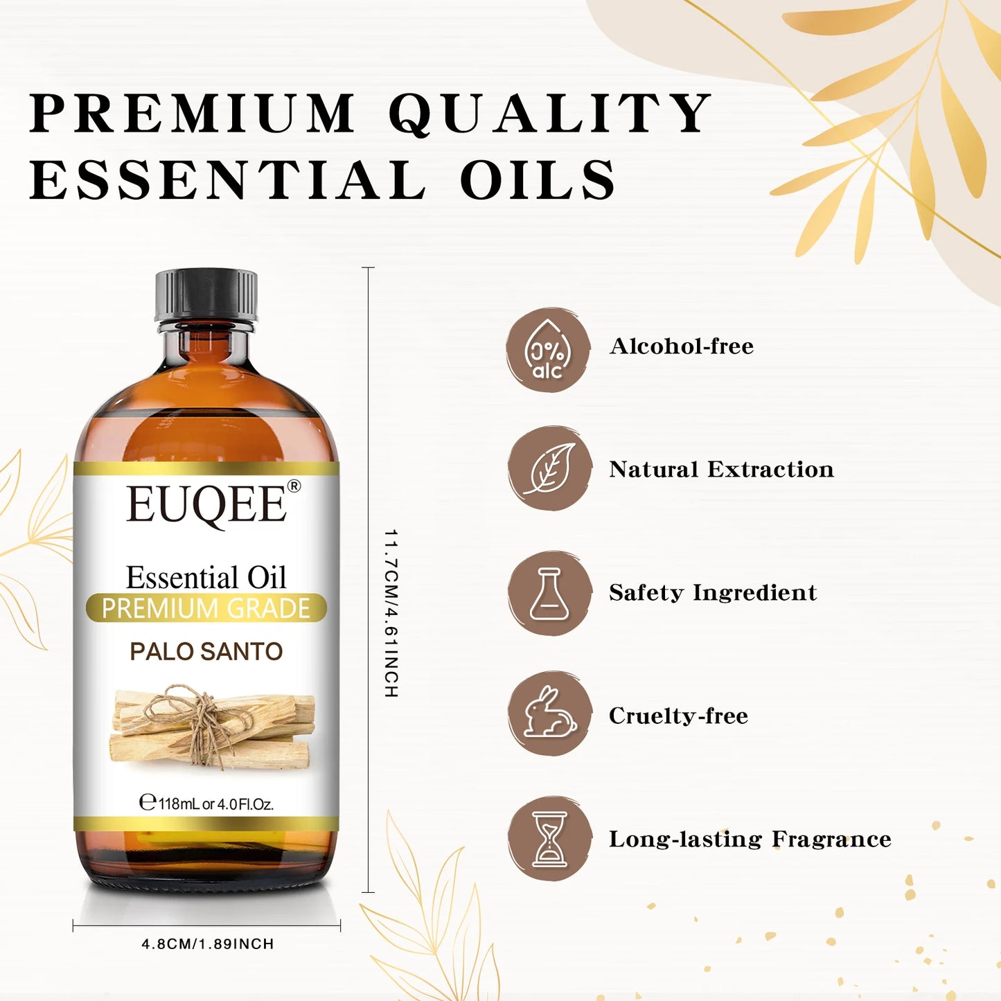 EUQEE Plant Essential Oils For Diffuser Palo Santo Cardamom