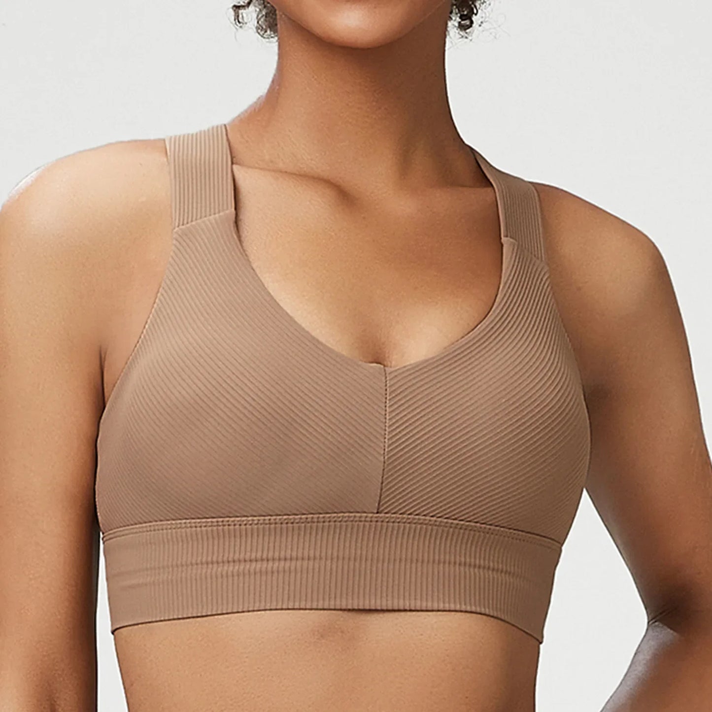 COZOKCN High Impact Yoga Bra For Women Ribbed Quick Dry