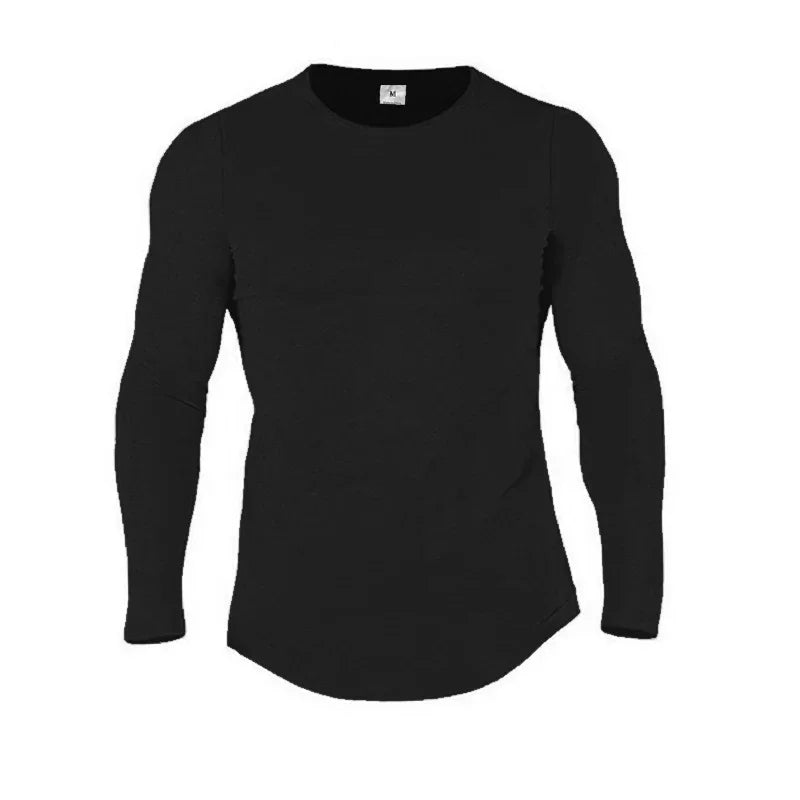 Plain Cotton Breathable Long Sleeve Gym Shirt for Men