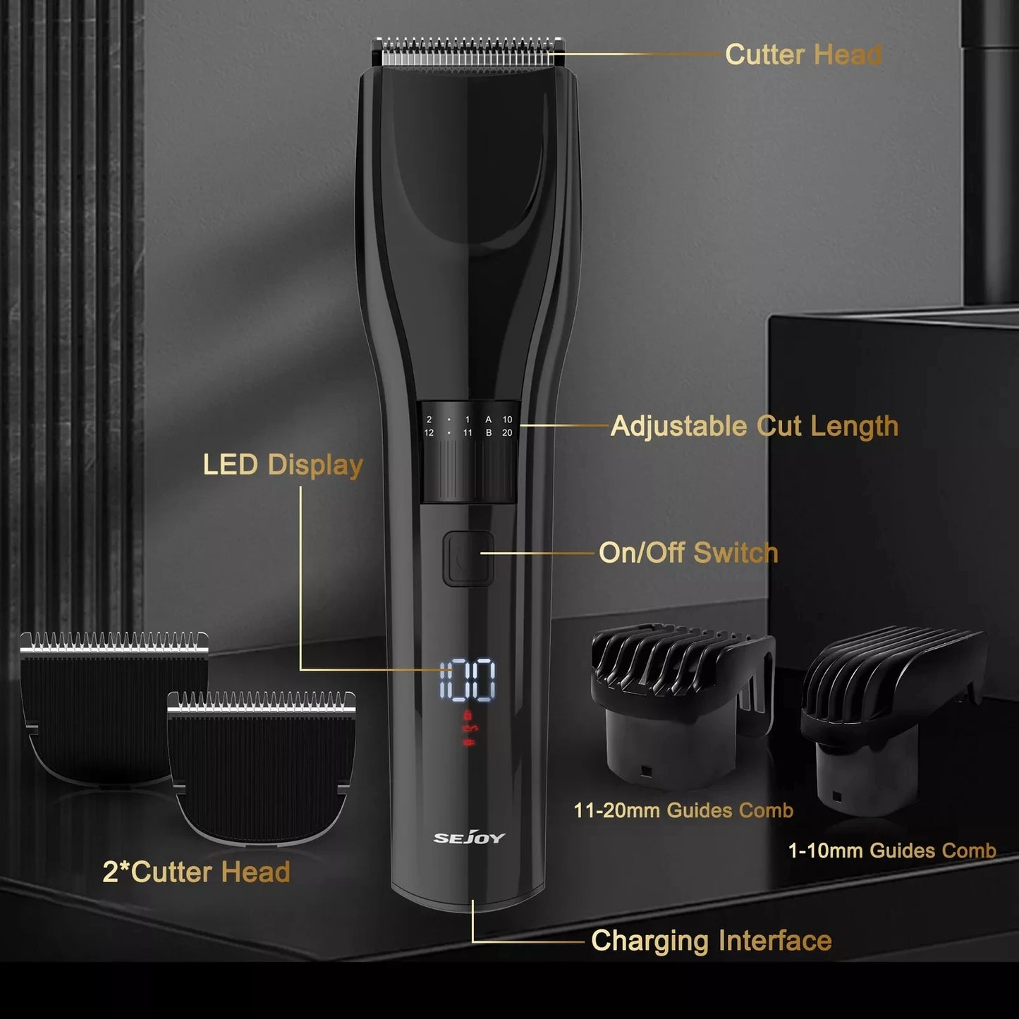 Sejoy Cordless Professional Hair Clippers Shaving Kit