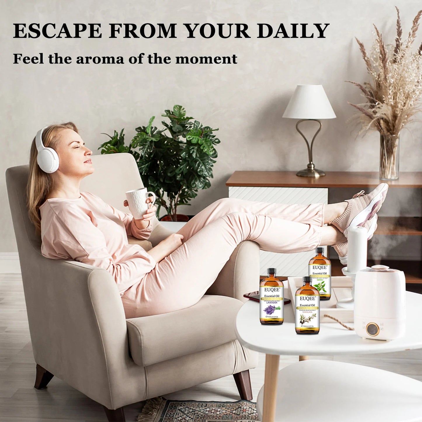 EUQEE Plant Essential Oils For Diffuser Palo Santo Cardamom