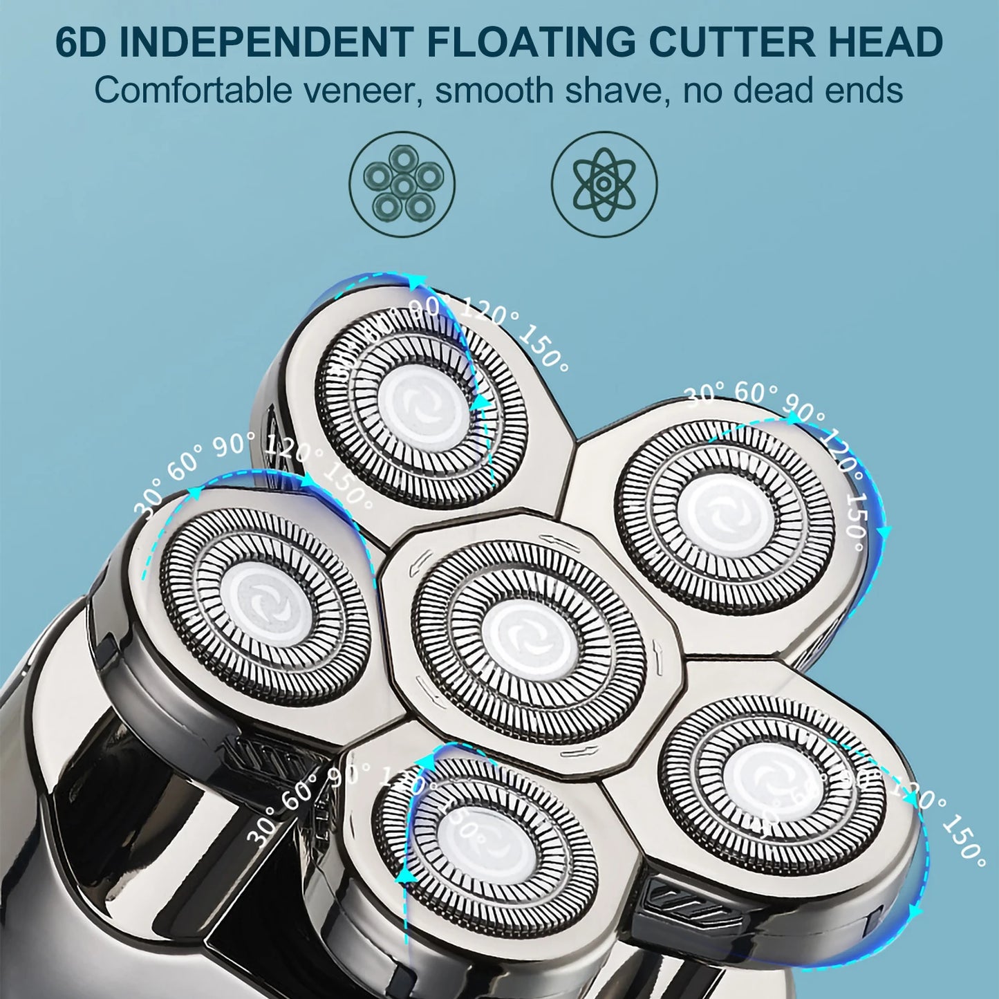 Solimpia 6 In 1 Electric Shaver For Men Waterproof