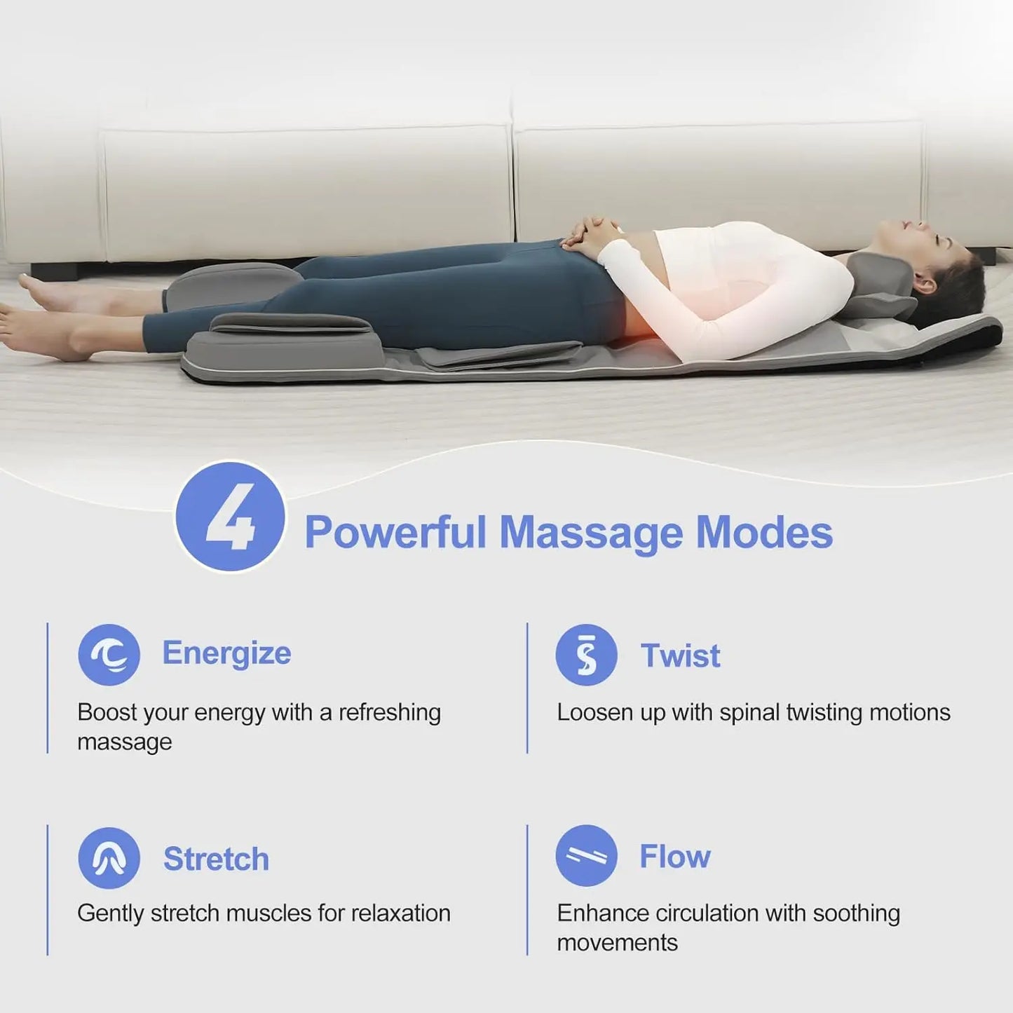 HOMEMASSA Full Body Massage Mat With Heat And Stretching