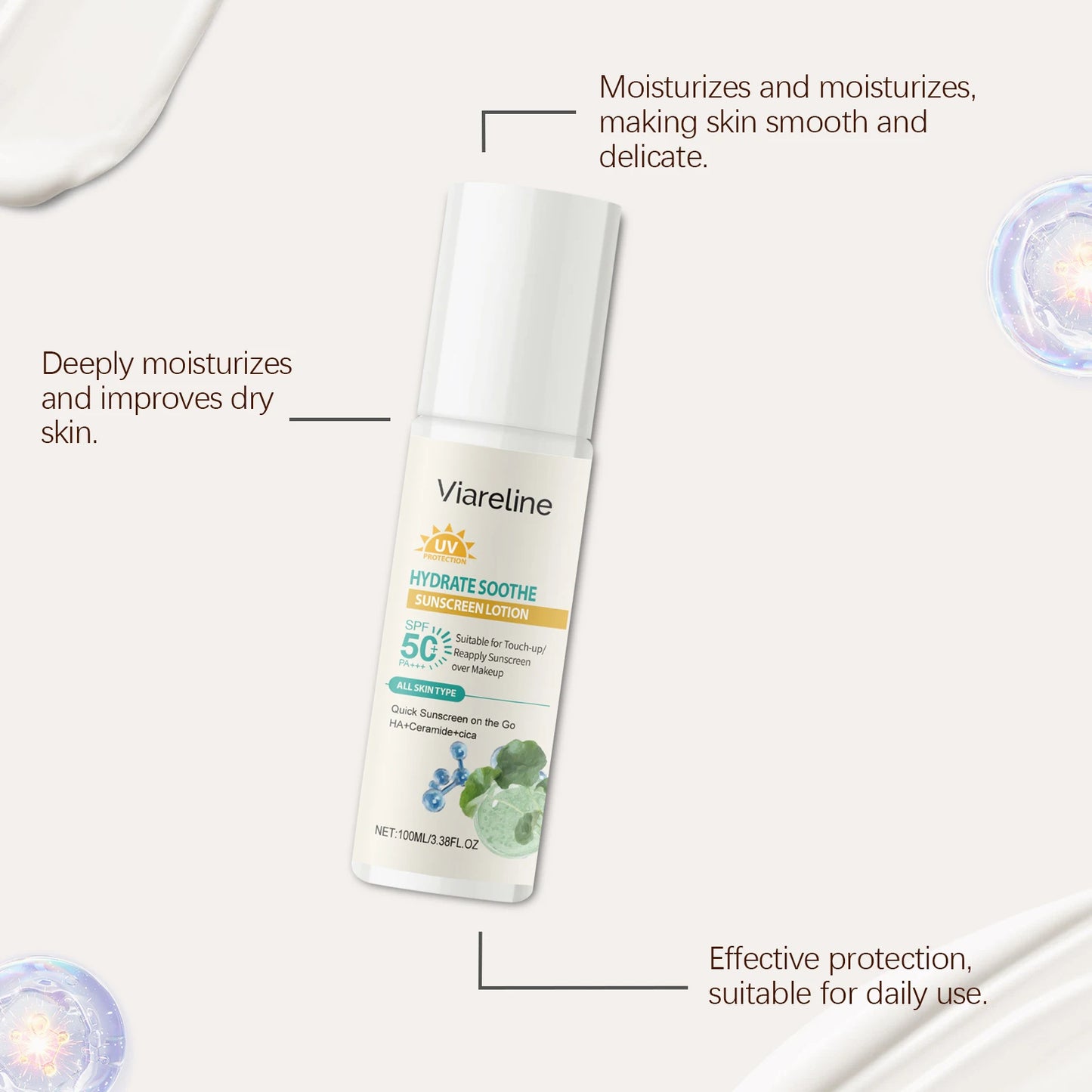Viareline Hydrating Sunscreen Lotion Non Sticky Protective