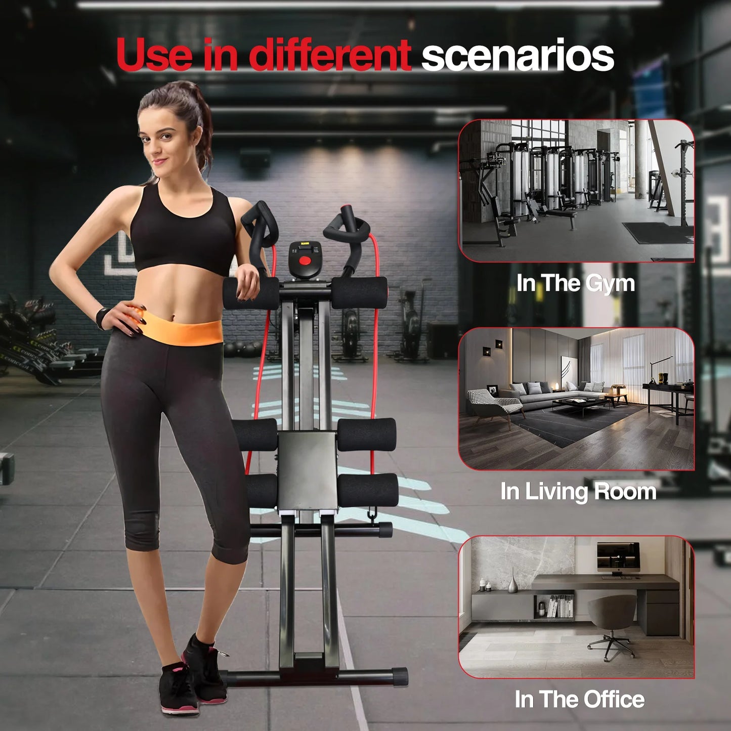 GIKPAL Foldable Ab Machine For Home Gym Abdominal Trainer