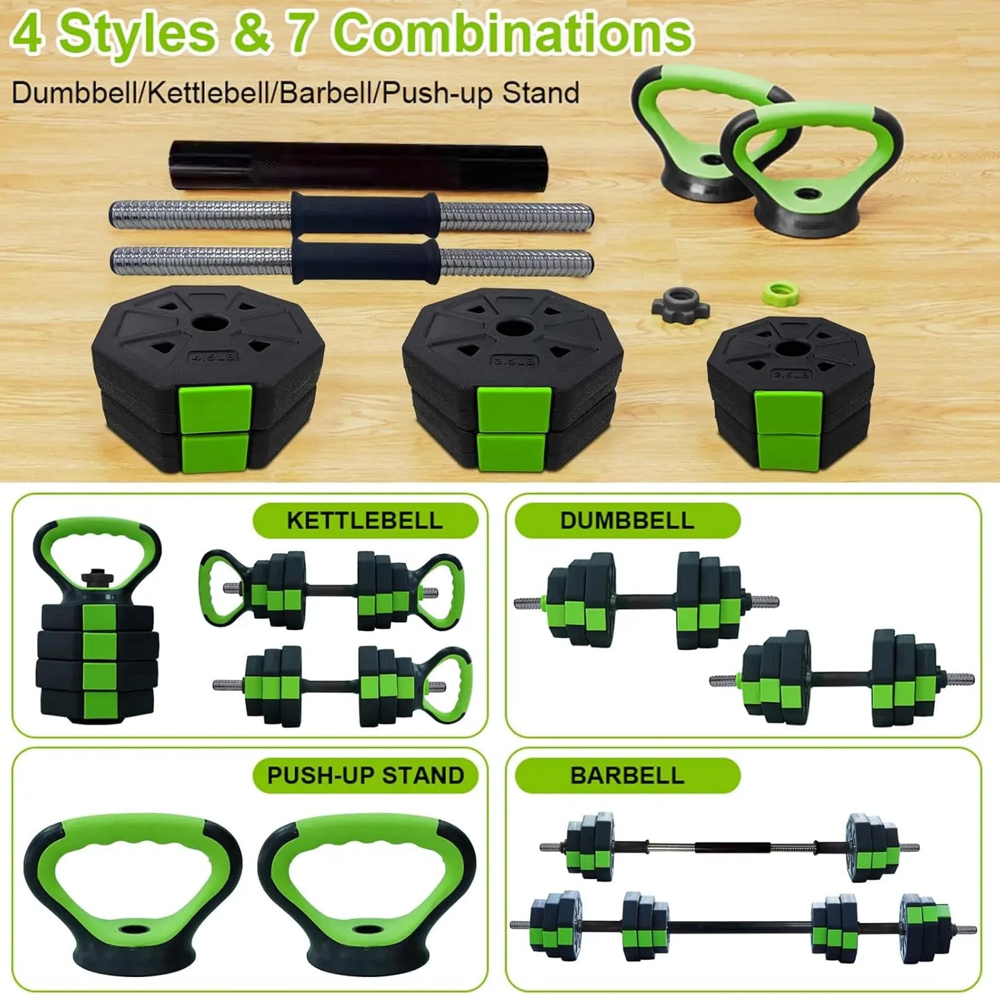 HiMISS 4 In 1 Adjustable Dumbbell Set For Home Gym