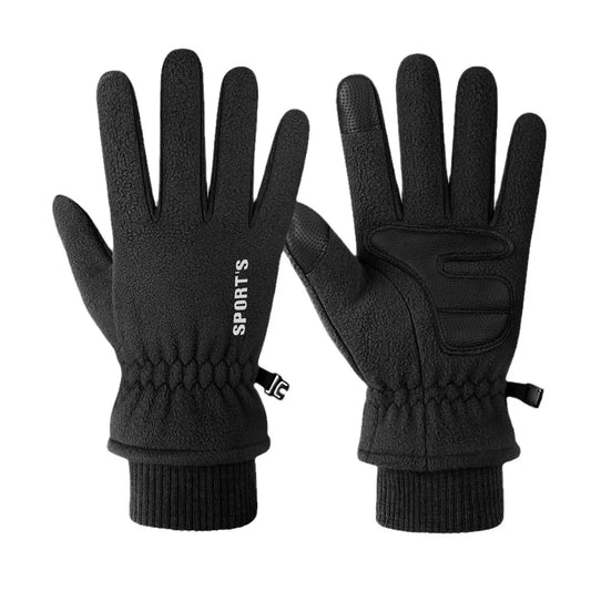 Winter Fleece Cycling Gloves With Touchscreen Warm Windproof Anti Slip