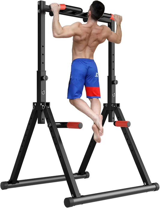 Exerciser Foldable Power Tower Pull Up Bar Dip Station