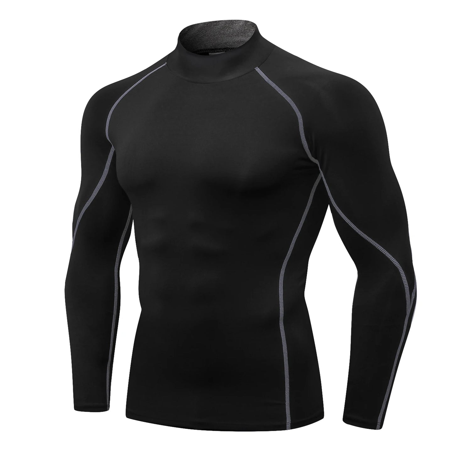 Mens Compression Long Sleeve Turtleneck Shirt Quick Dry