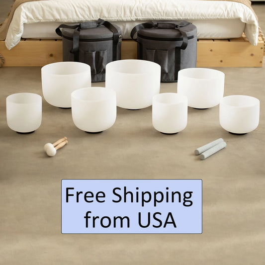 Hye-eun Crystal Singing Bowls Chakra Set Of 7 With Case