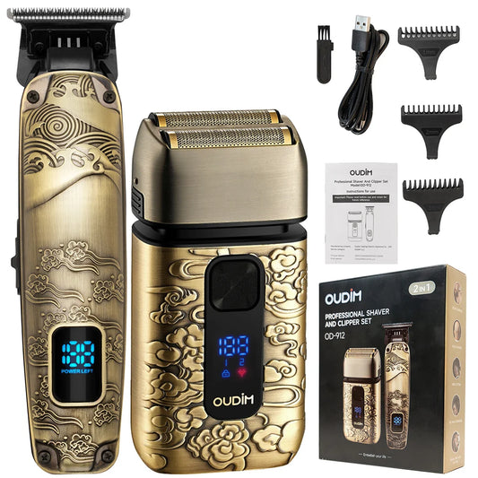 Oudim Men Foil Shaver And Beard Trimmer Grooming Kit